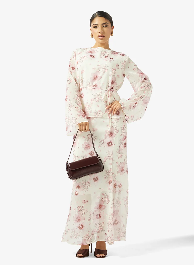 Khizana  Floral Print Skirt Set for Women | Best Price UAE